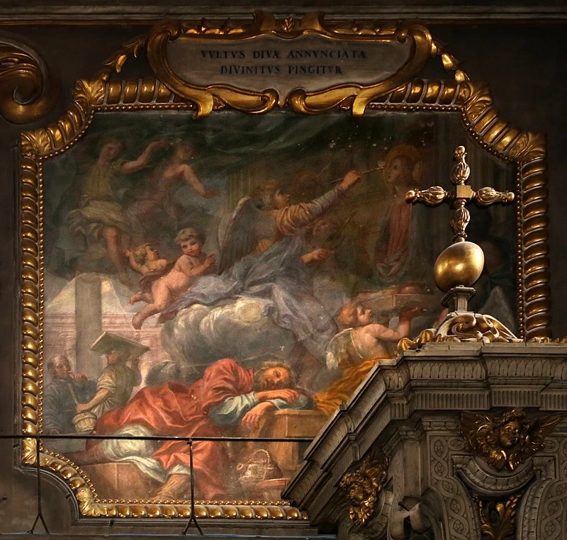 Angelo dipinge il volto della vergine annunciata - Santissima Annunziata Firenze